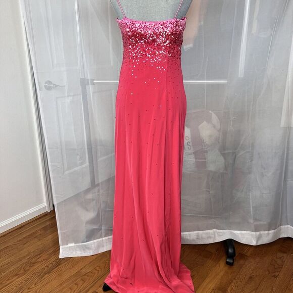 Vintage Gilar Evening wear pink embellished formal maxi dress 10 sequin prom - Picture 9 of 15